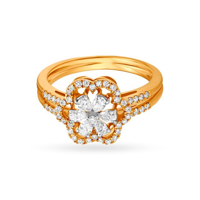 Ornate Floral Finger Ring