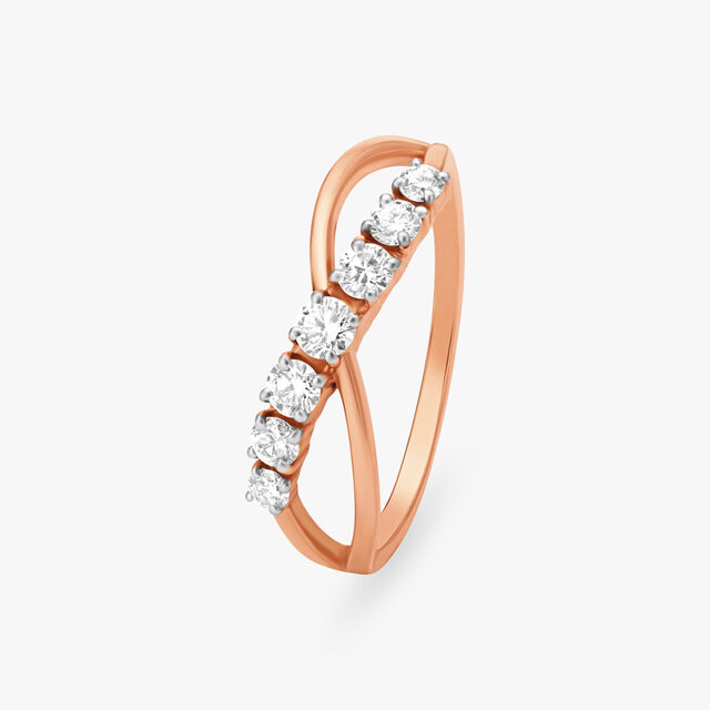 Radiant Crossover Diamond Ring