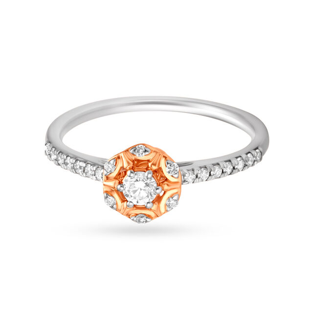 Fancy Mini Solitaire Finger Ring