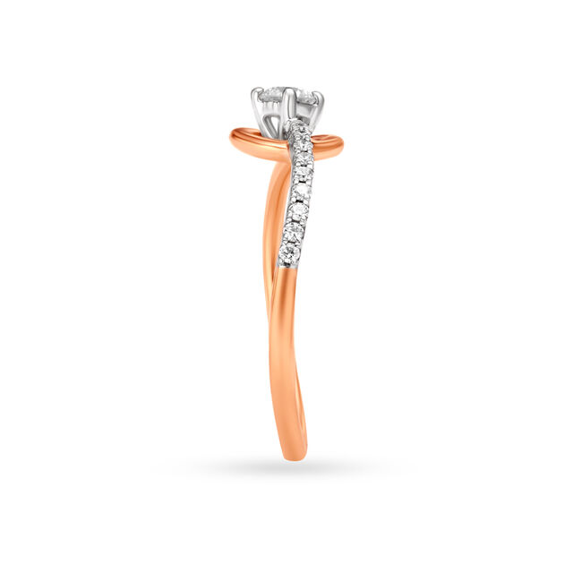 Stylised Mini Solitaire Finger Ring