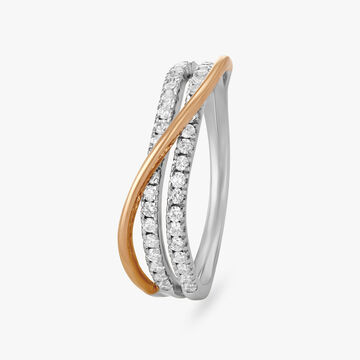 Bold Crossover Diamond Ring