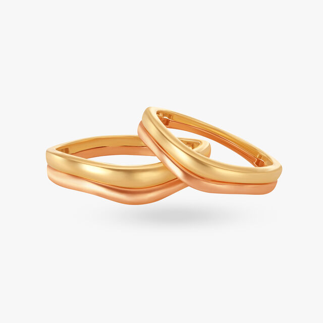Dual Patterned Gold Finger Ring 2