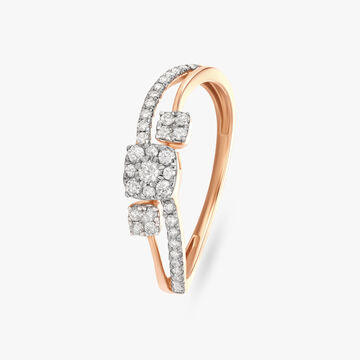 Stylish Twist Diamond Finger Ring
