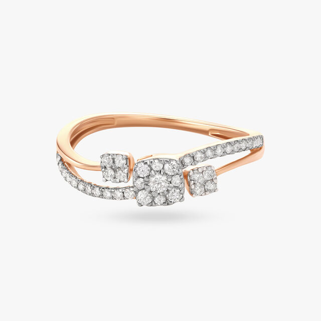 Stylish Twist Diamond Finger Ring