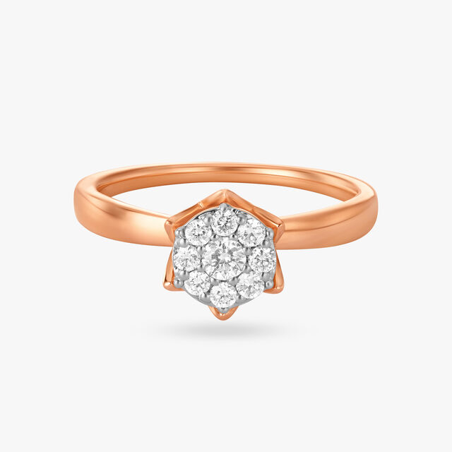Floral Diamond Finger Ring