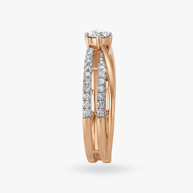 Cross-Over Diamond Finger Ring
