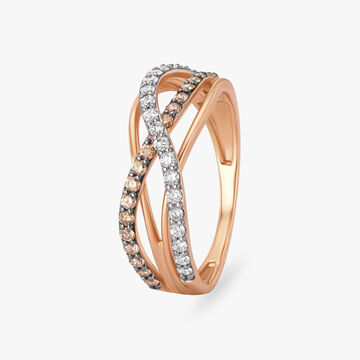 Braided Diamond Finger Ring