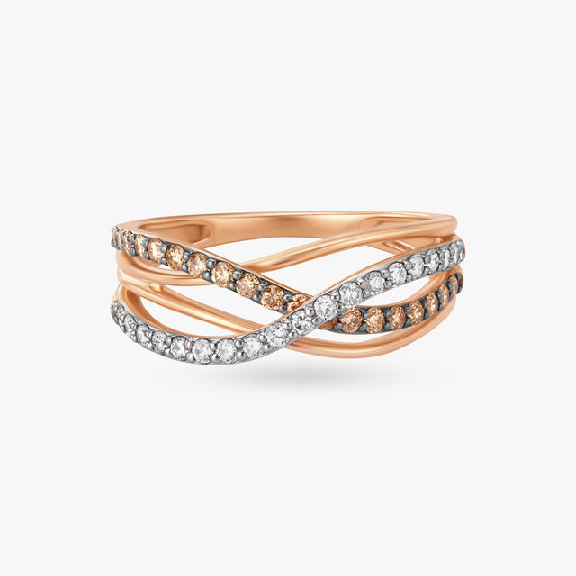 Braided Diamond Finger Ring