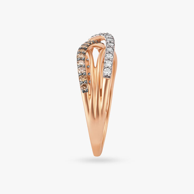 Braided Diamond Finger Ring
