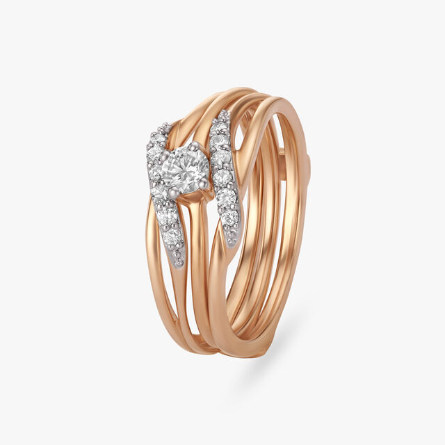 Spiral Diamond Finger Ring