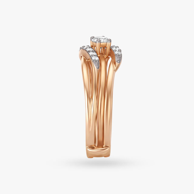 Spiral Diamond Finger Ring