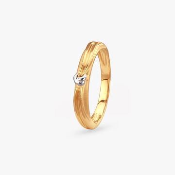 Ribbon Twist Gold Finger Ring