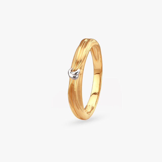 Ribbon Twist Gold Finger Ring 