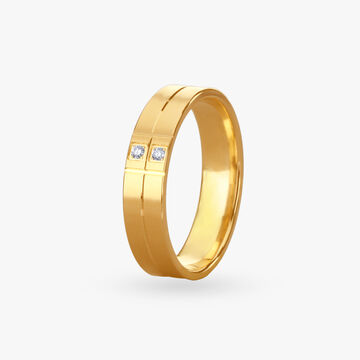 Refined Edge Diamond Finger Ring For Men