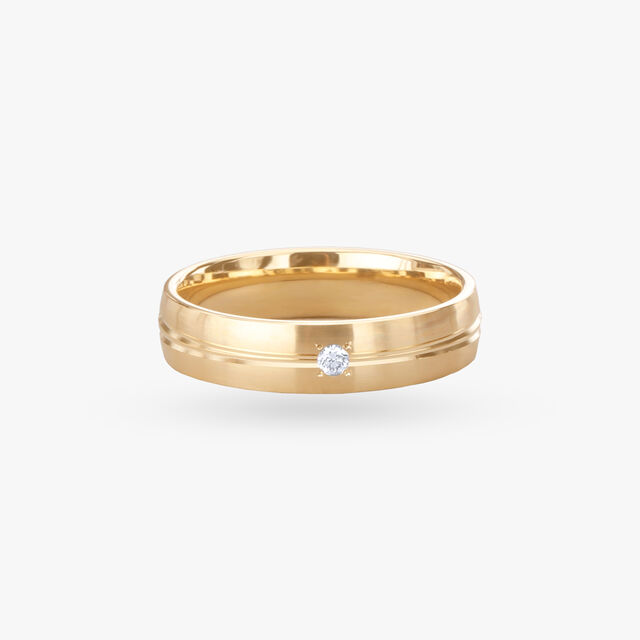 Sleek Contours Diamond Finger Ring For Men