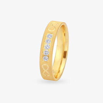 Engraved Diamond Finger Ring for Men