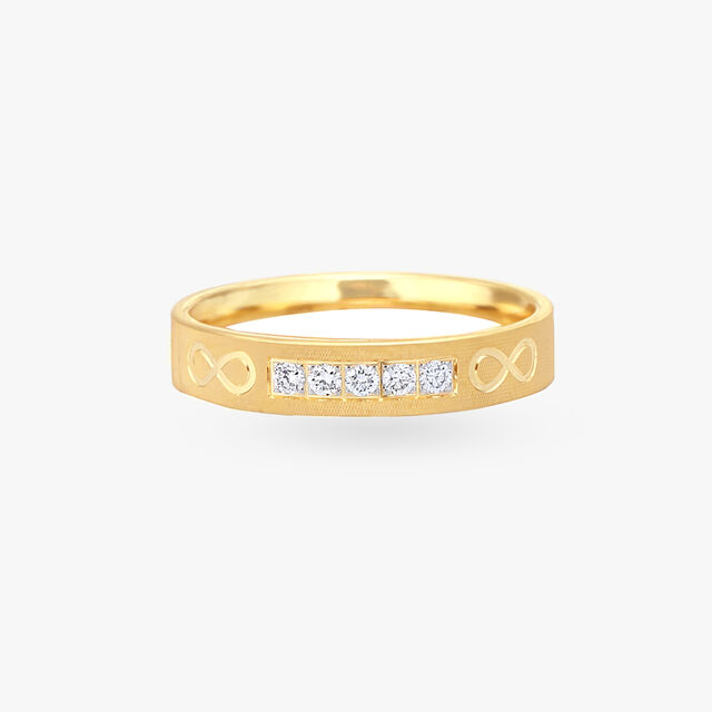 Engraved Diamond Finger Ring for Men