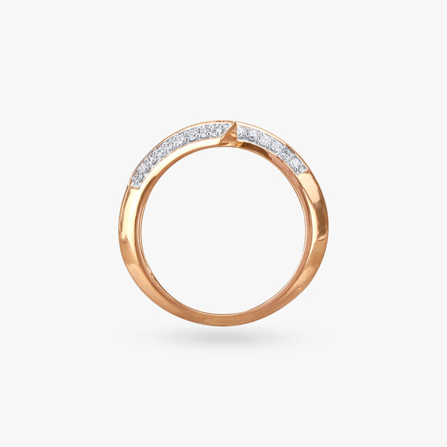 Shimmery Crossover Diamond Finger Ring 4
