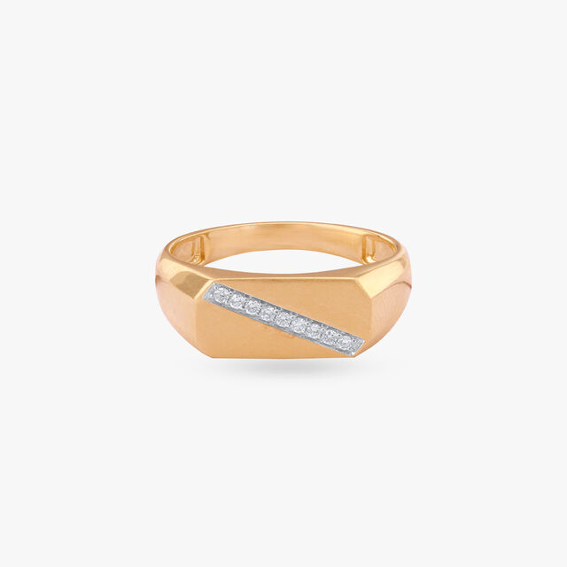 Diagonal Dash Diamond Ring for Men