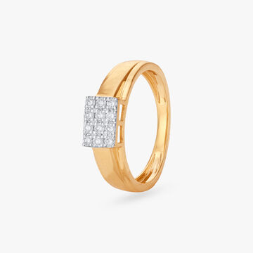 Bold Linear Diamond Finger Ring for Men
