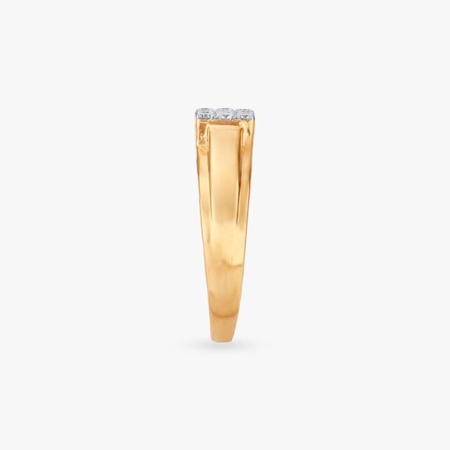 Bold Linear Diamond Finger Ring for Men