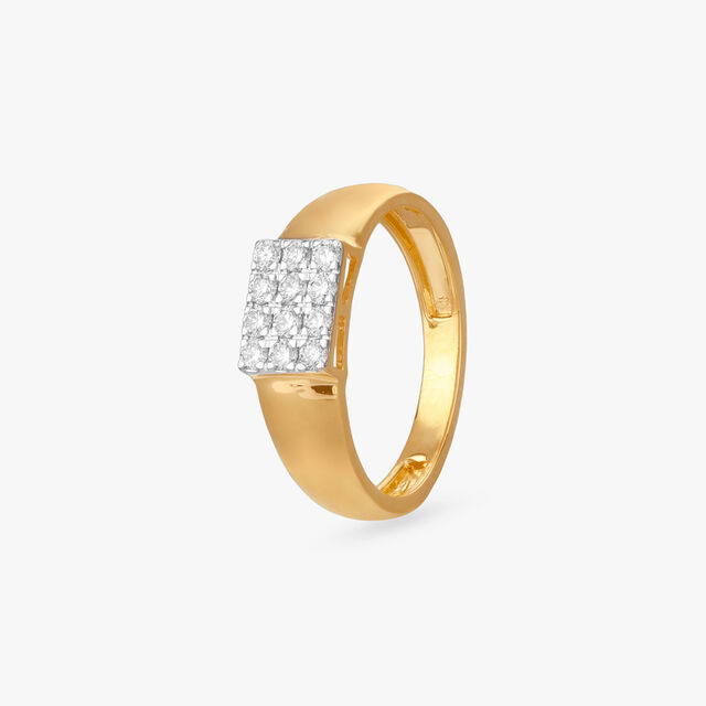 Structured Sophistication Diamond Finger Ring for Men