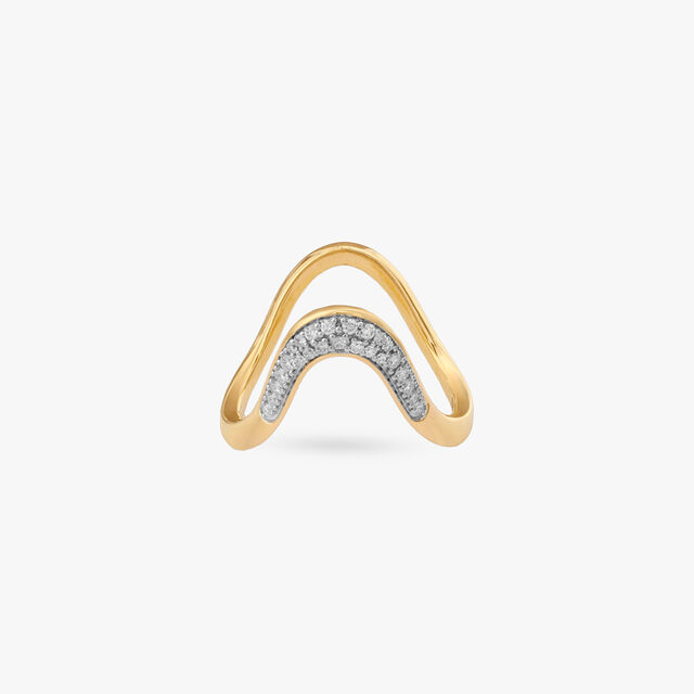 Edgy Sleek Diamond Finger Ring