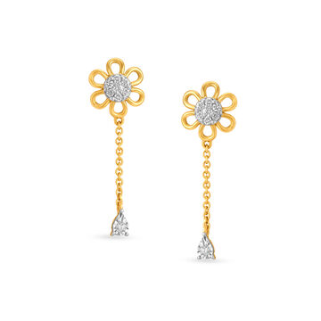 Floral Long Drop Earrings for Kids