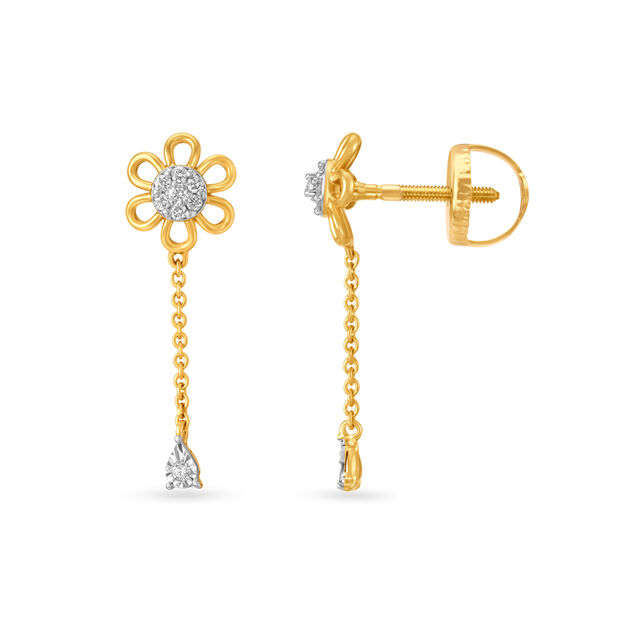 Floral Long Drop Earrings for Kids,,hi-res 2