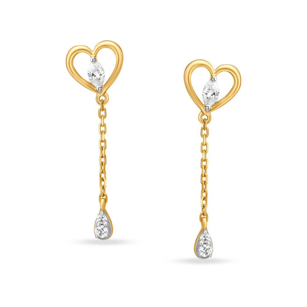 Long heart earrings hotsell