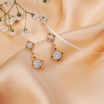 Cutesy Diamond Shape Drop Earrings for Kids