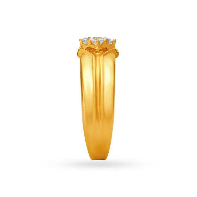 Stately 4 Stone Gold Finger Ring for Men,,hi-res
