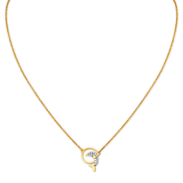 Dolphin Diamond Pendant with Chain for Kids 2