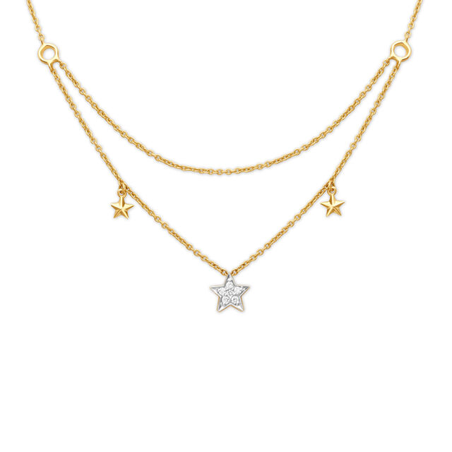 Enthralling Star Pattern Kids Diamond Necklace,,hi-res 