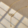Interlinked Geometric Diamond Necklace 