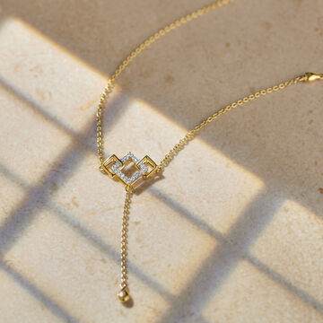 Interlinked Geometric Diamond Necklace