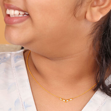 Charming V Shape Diamond Necklace for Kids