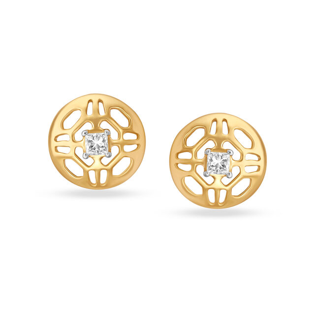 Stylish Single Stone Diamond Stud Earrings for Kids 