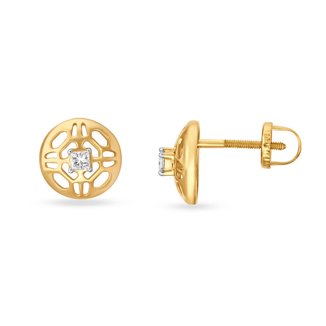 Stylish Single Stone Diamond Stud Earrings for Kids 2