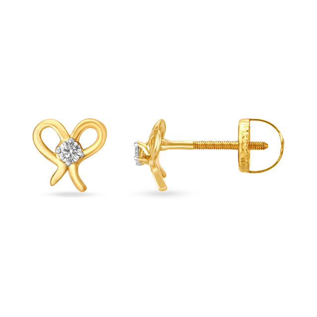 Adorable Knot Style Kids Diamond Stud Earrings 2