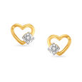 Dainty Heart Stud Diamond Earrings,,hi-res 
