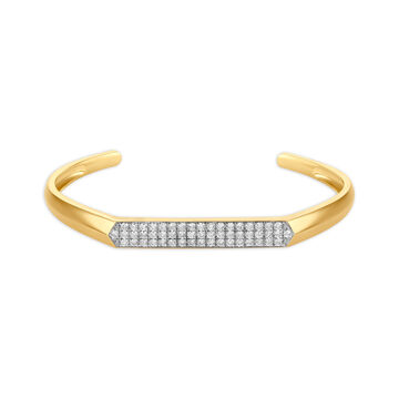 Enchanting Diamond Studded Gold C Kada for men