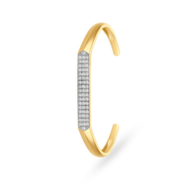 Enchanting Diamond Studded Gold C Kada for men 2
