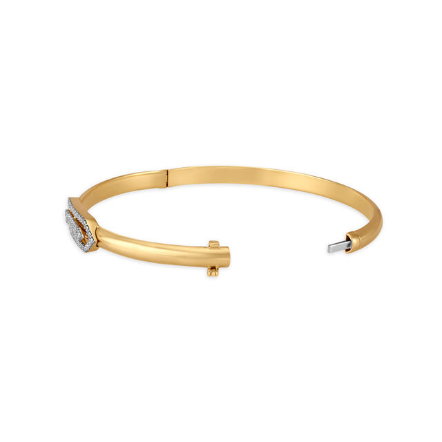 Sublime Geometric Gold and Diamond Openable Kada for men