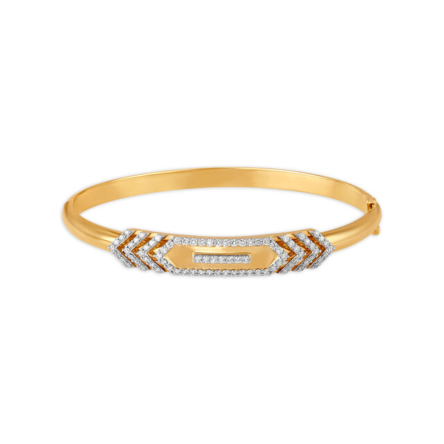 Pristine Gold and Diamond Openable Kada for men