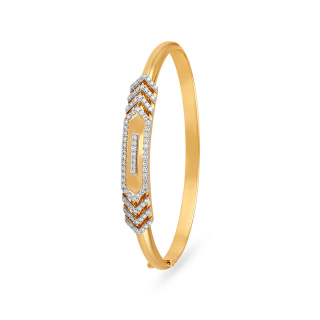 Pristine Gold and Diamond Openable Kada for men