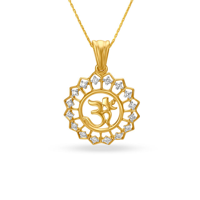 Magnificient Om Diamond Pendant,,hi-res 