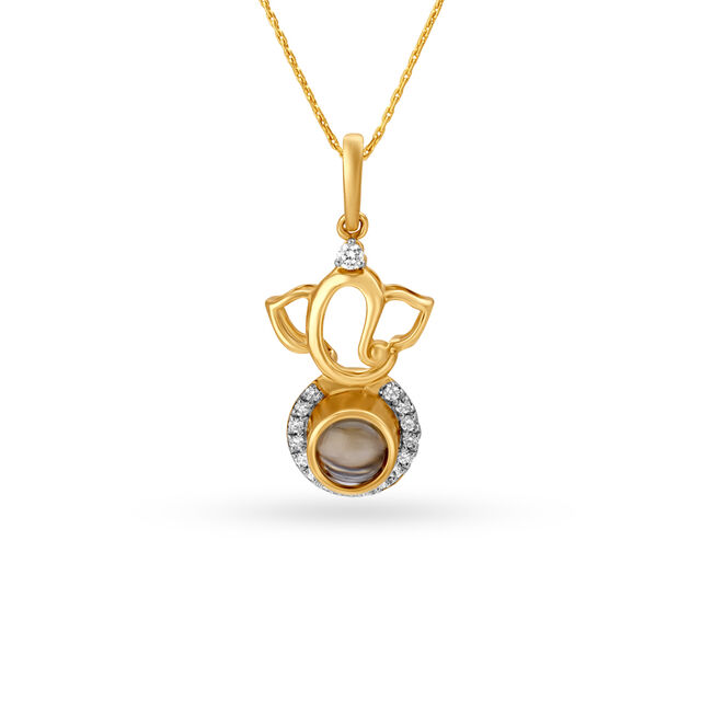Religious Shri Ganesh Diamond Pendant 