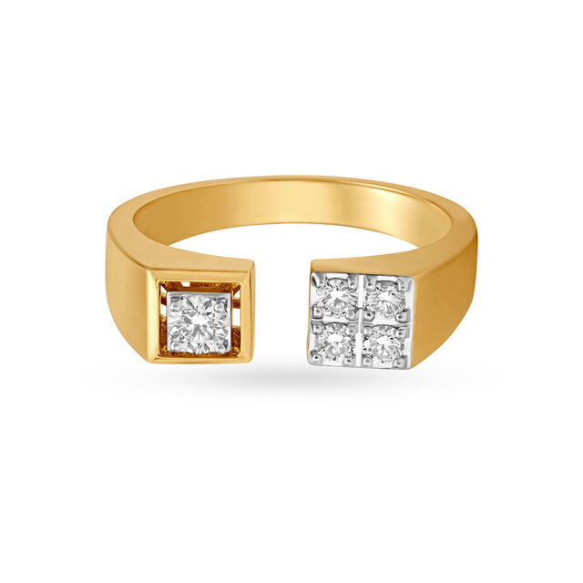 Cross Over Mount Finger Ring for Men