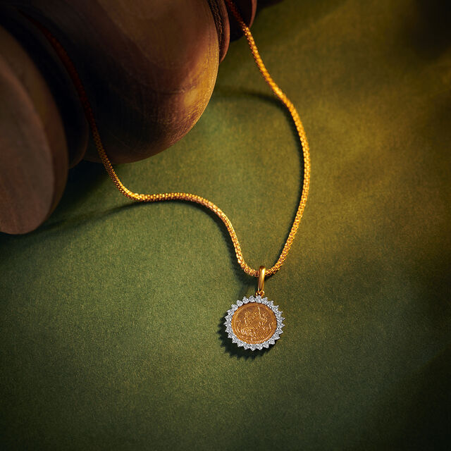 Powerful Diamond Om and Lakshmi Pendant 